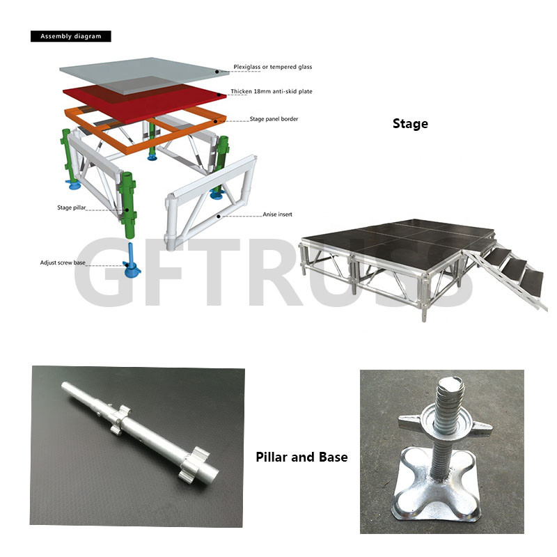 Customize Portable 0.8M 6082-T6 Aluminum Stage Platform