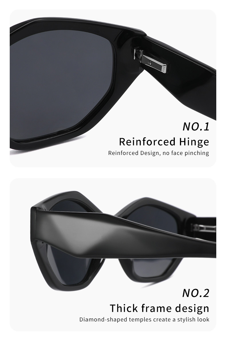 Big Size Acetate Frame Sunglasses Irregular Frame Sunglasses TAC Lens For Women