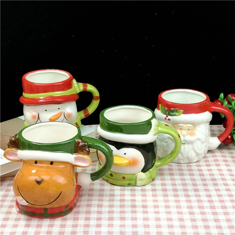 Christmas Mug 400ml Creative 3D Modeling Couple Coffee Cup Breakfast Milk Cup Festival Gift Handcrafted Animal Cup
