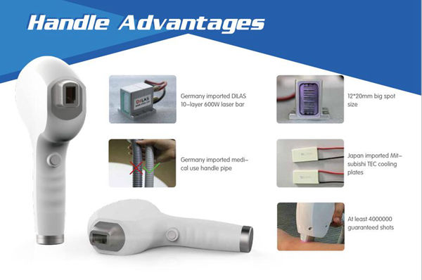 FDA approval most professional hot selling big spot size 12*20mm 808nm diode laser hiar removal