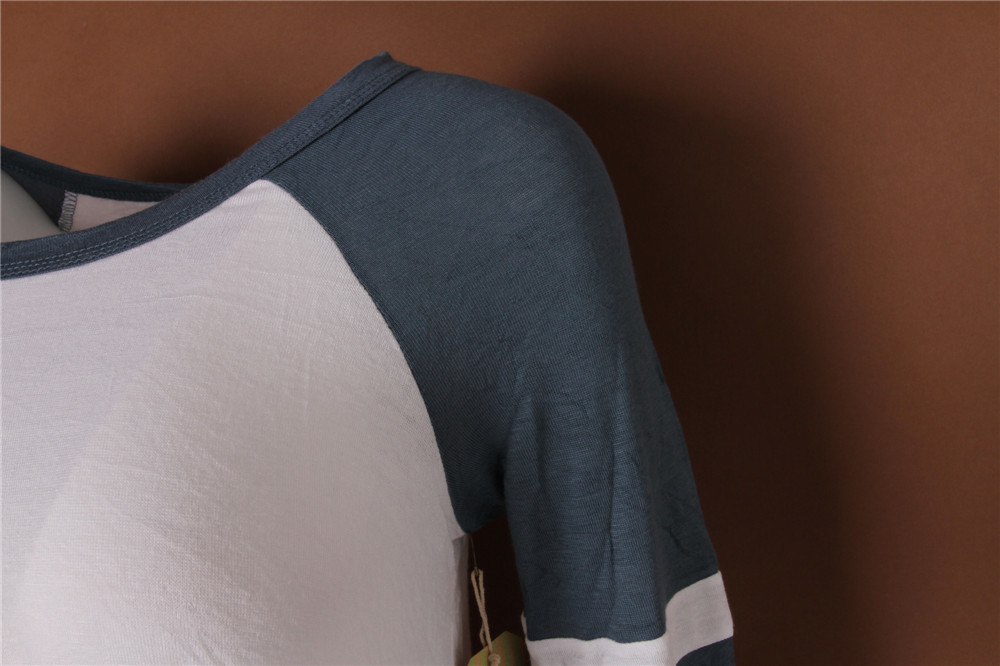 1/2 Sleeve Ladies Raglan Sleeve T Shirts 95% Rayon 5% Spandex