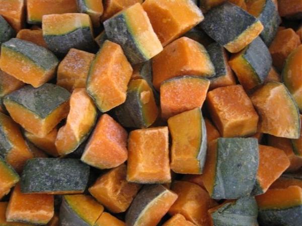 Frozen Sweet Pumpkin Dice, blanched, variety of Ebis, origin of Heilongjiang,