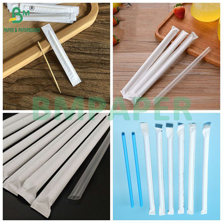 24g White Food Grade Kraft Paper For Drinking Straw Wrapped 32mm