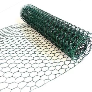 Green Color Double Twisted Pvc Coated Hexagonal Wire Mesh Galvanized Chicken