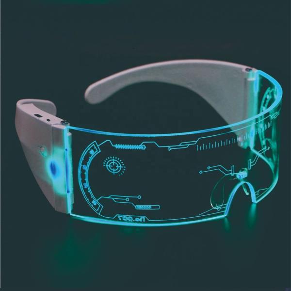 Quality Futuristic Luminous LED Glasses 7 Colors Light Up USB Rechargeable For Adults for sale