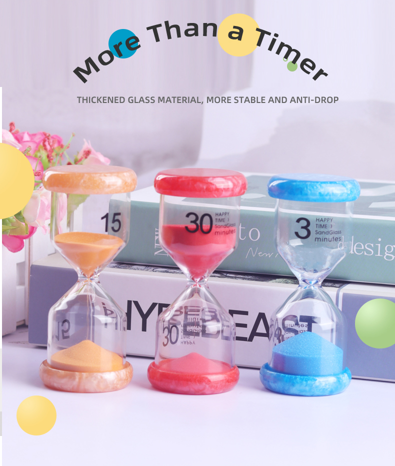 Colorful Plastic Sand Timer Clock 2 3 5 10 15 30 Min Kids Game Hourglass