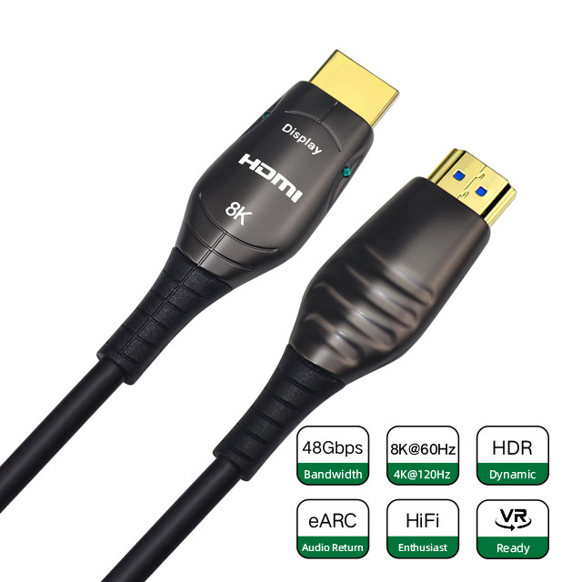 110mW OM3 Fiber Optical Hdmi Cable Ultra HD 3D Audio Return