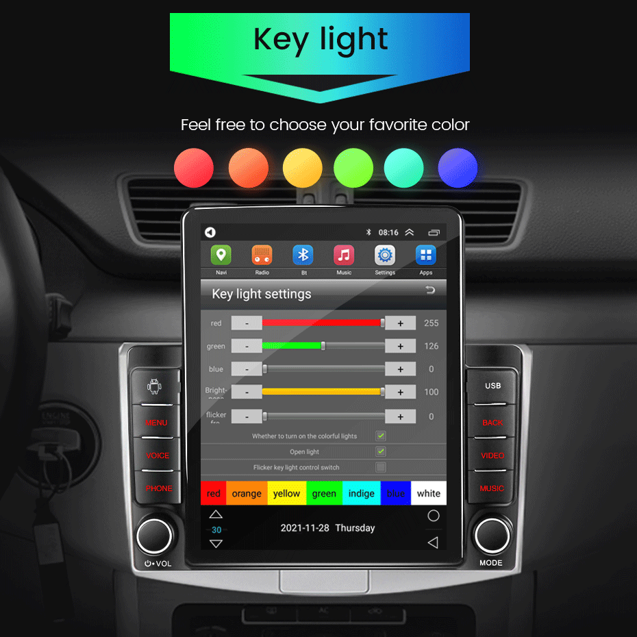 Universal Android Auto Car Radio 9.5'' Vertical Screen FM IPS Carplay MP5 Car Player