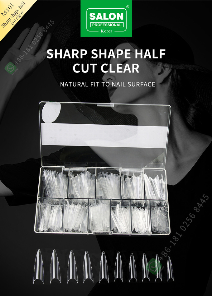 500Pcs Nail Tips Acrylic French Half Cover False Nail Tips Ladder Shape Press On Nails Tip UV Gel Manicure Supply