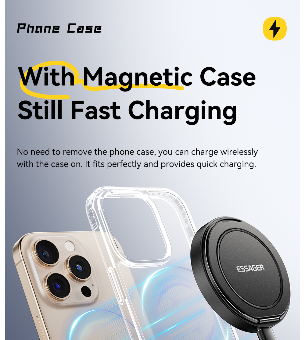 ESSAGER ES-WC18 15W Best Phone Stand Charging Fast Wireless Charger