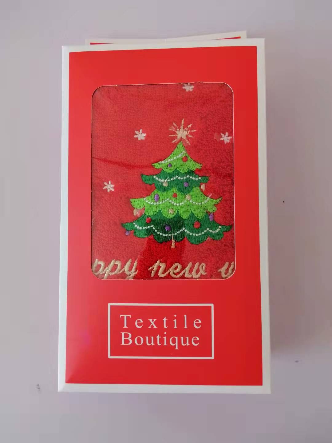 ALL Age Christmas Towels Pure Cotton Face Towels in 2 Gift Boxes for Gifts and ALL Ages