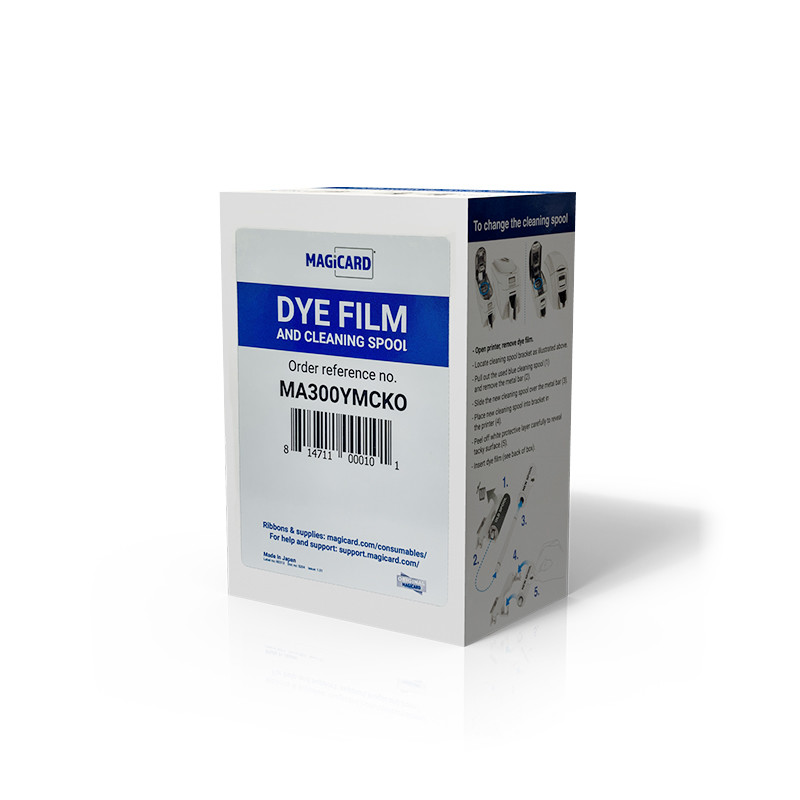 Original Magicard Dye Film And Cleaning Spool Ma300 For Card Printer Enduro3e