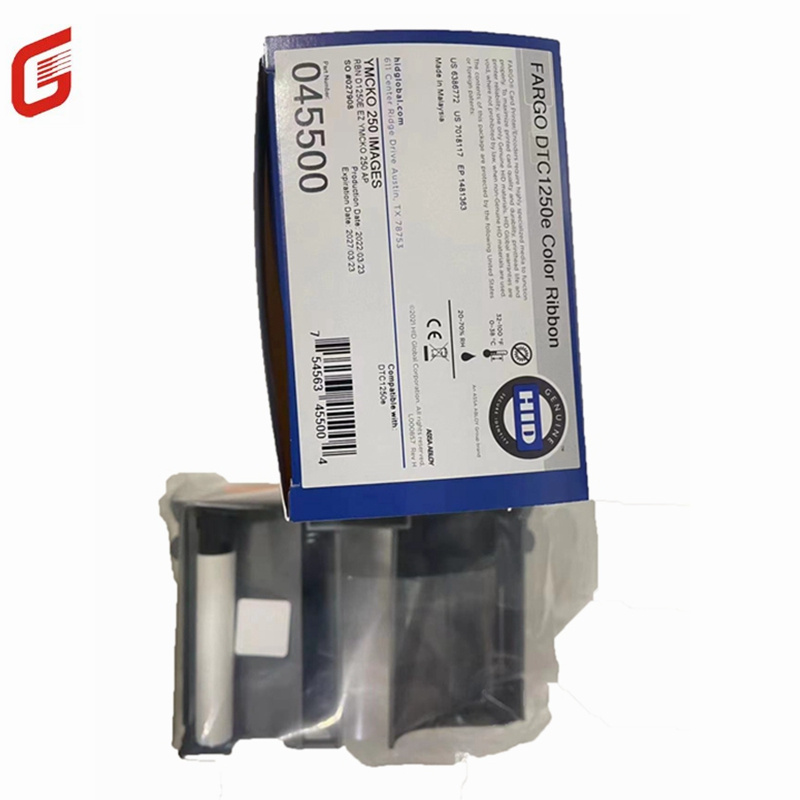 Original 045500 YMCK Ribbon for DTC1250e Business ID IC Card Printer Performance