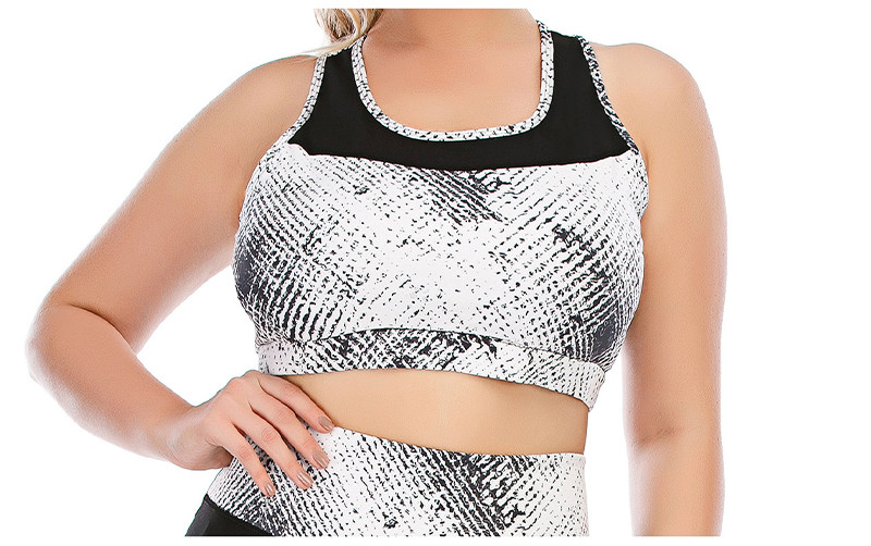 Snakeskin Printing Big Cup Yoga Sets 82% Nylon Gym Sports Bra And Leggings Set