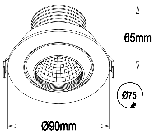 7W 6000K Cool White 360 Degree Adjuastable of COB Led Downlight With Meanwell Driver