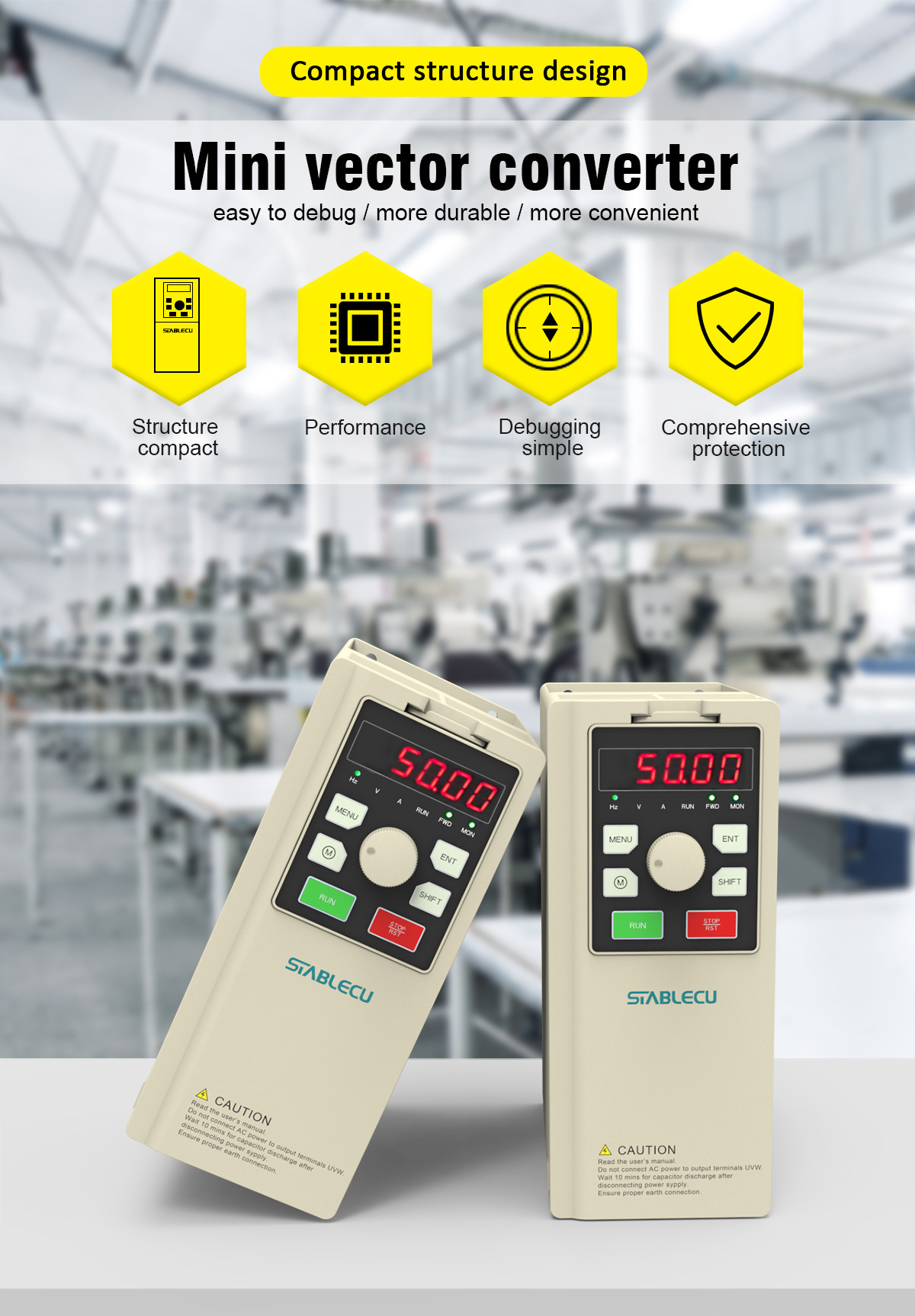 AC Drive VFD VSD Variable Frequency Inverter , 1HP 5HP Variable Frequency Drive