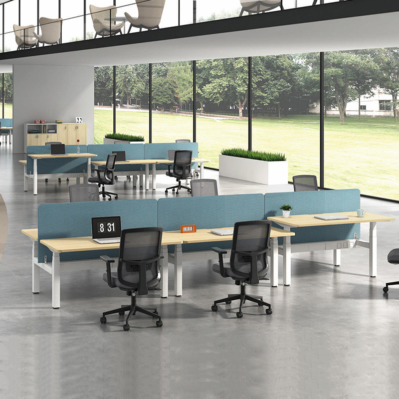 Electric Sit Stand Height Adjustable Desk Metal Legs Computer Standing Desk