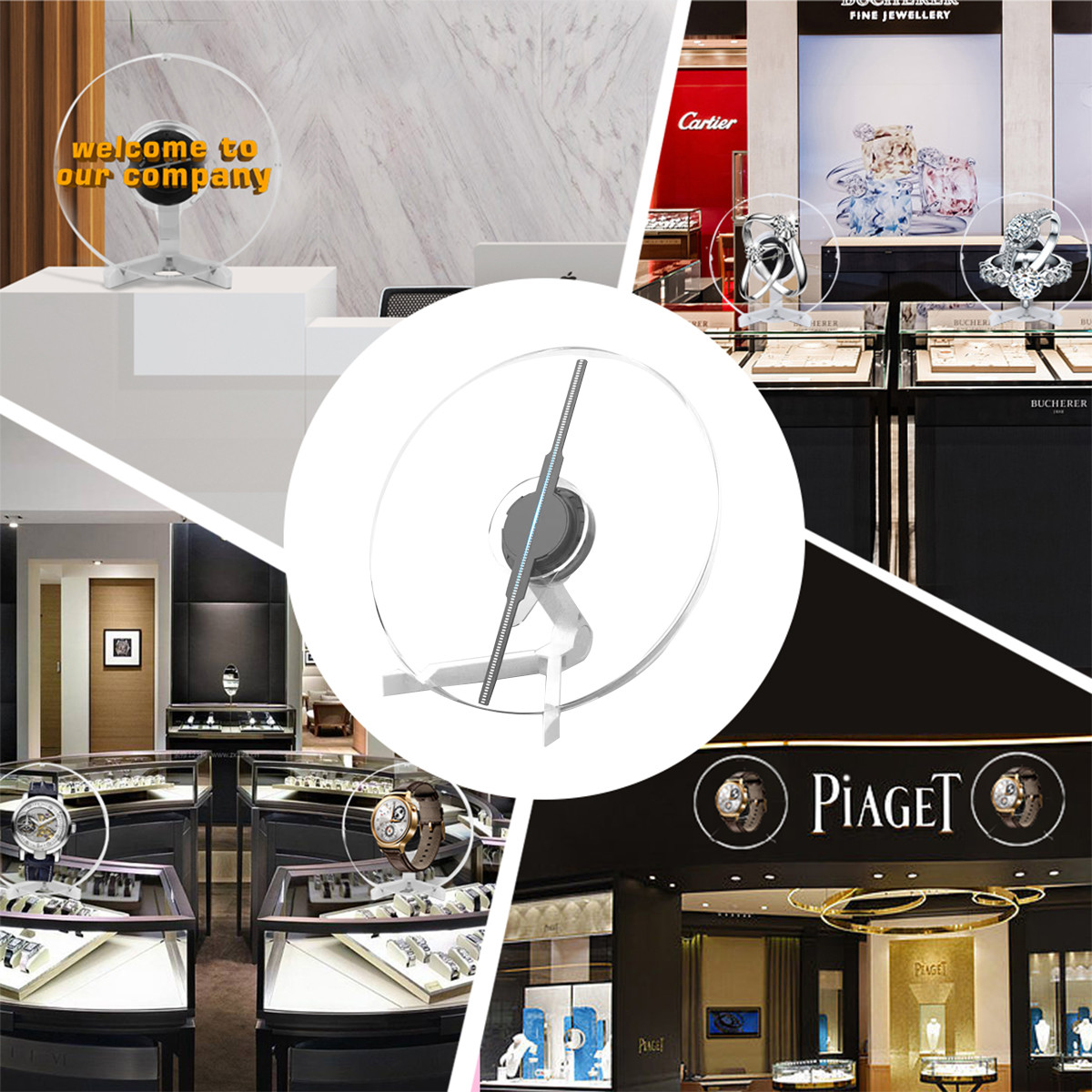 60CM Slim 3D Fan Hologram 3D Holographic Projection For Art Galleries