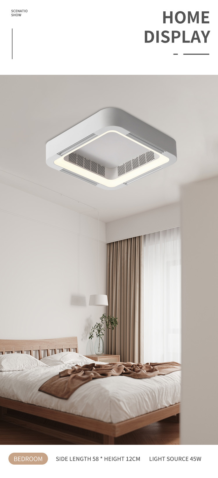 Bedroom Living Room No Leaf Ceiling Fan Lamp Invisible Air Conditioner Electric Ceiling Fan Lamp