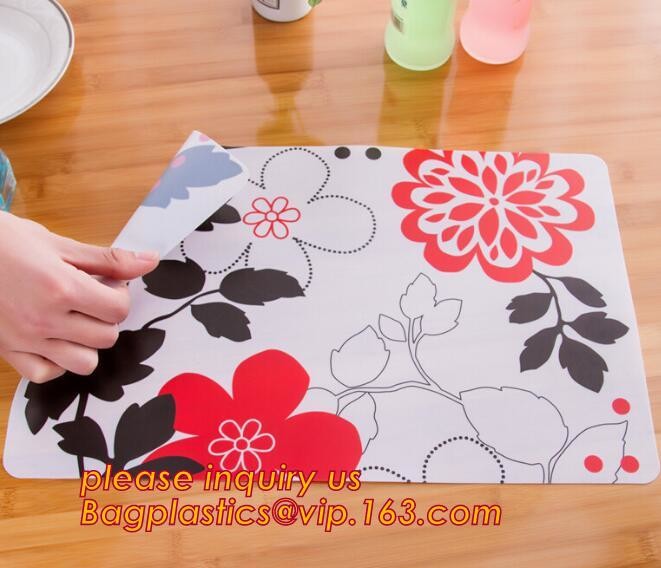 Heat insulation PVC Printed Placemat Dining Table Plate Mat,custom hot selling OEM pvc place mat dining table mat for wh