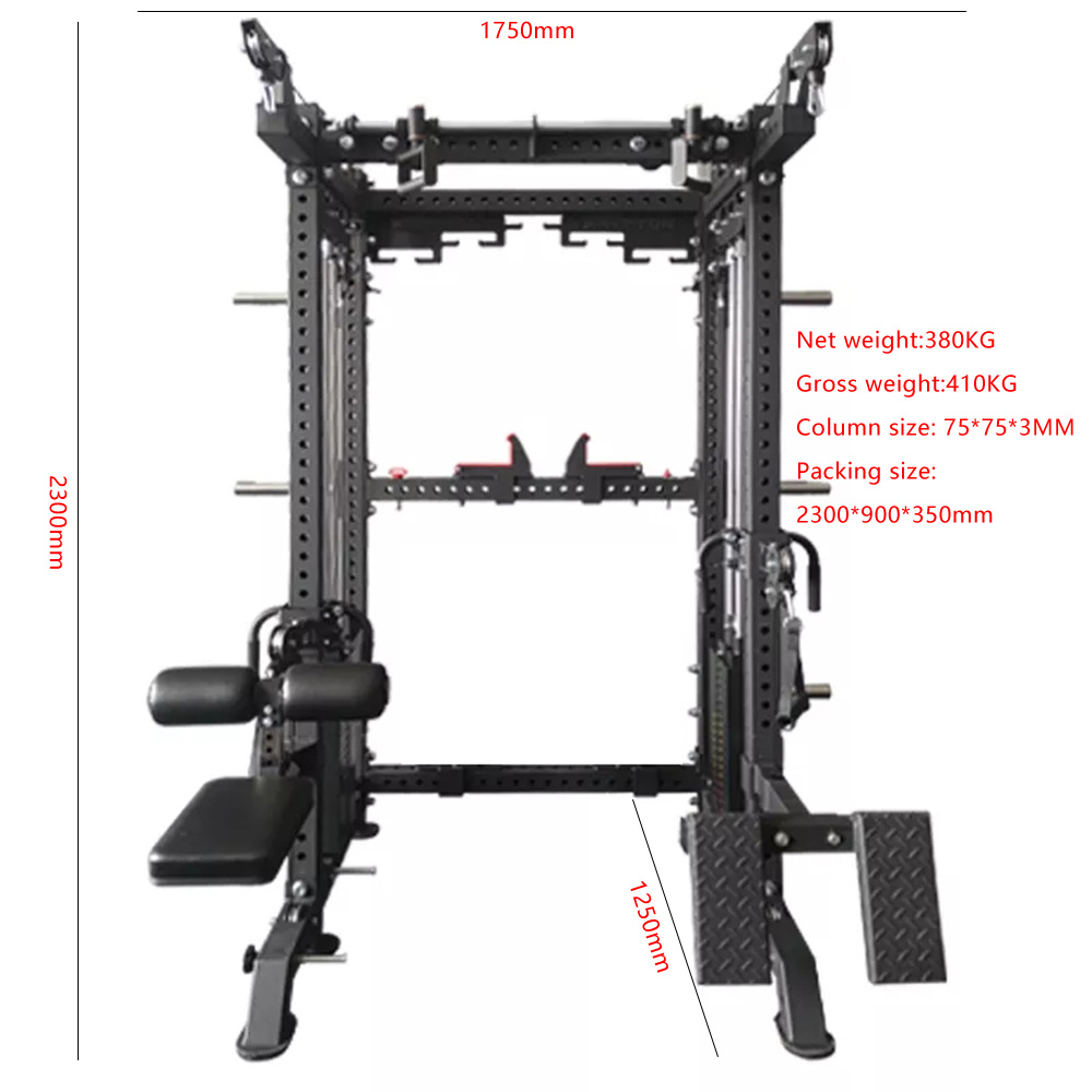 Gym Power Cage with Multifunctional Smith Machine