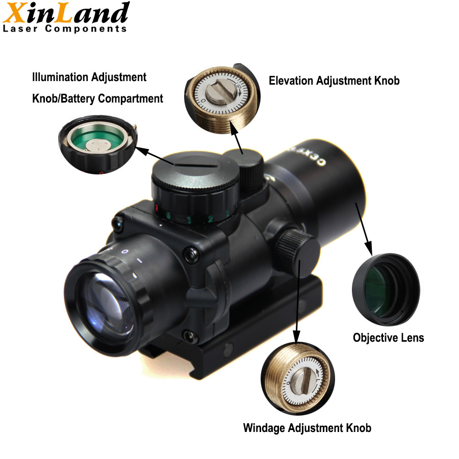3X Prism Tactical Air Gun Rifles With Flip Up Lens Cover Set Circle Dot Hunting