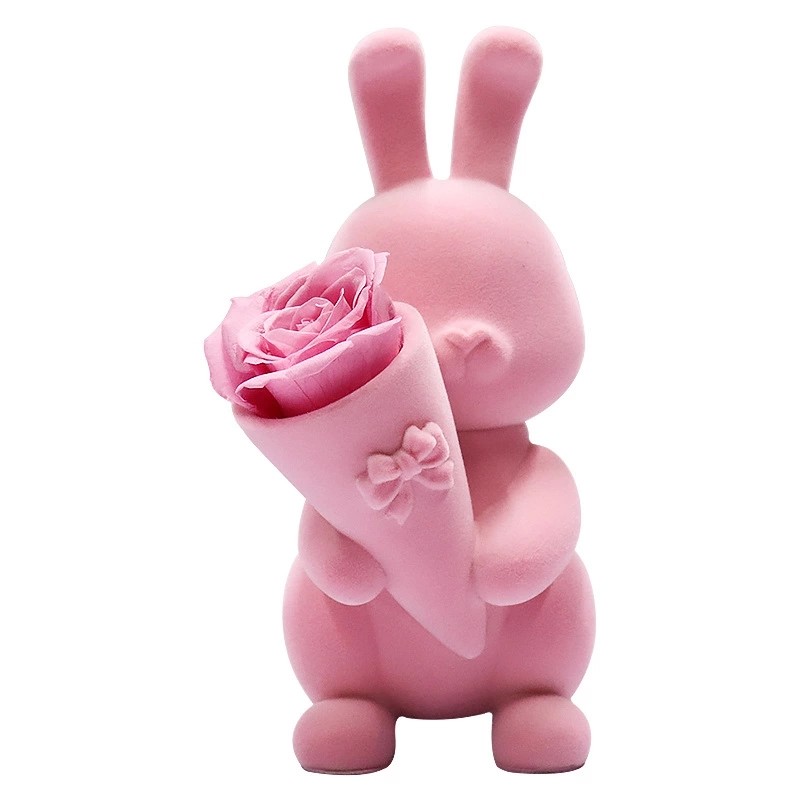 Wholesale Price 40cm height Foam Rose Bunny Girl Friend Rose Rabbit