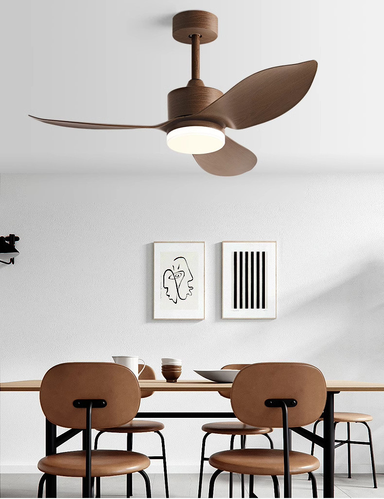 Retro Nordic Ceiling Fan 38 Inch Variable Frequency Fan Pendant Light