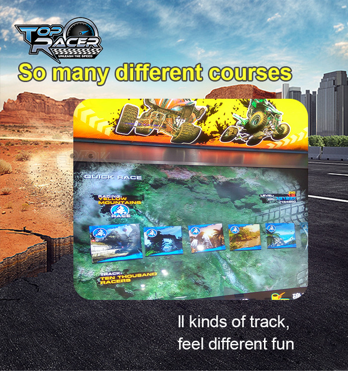 Commercial Four Wheels Arcade Racing Simulator High Speed Indoor For Kids