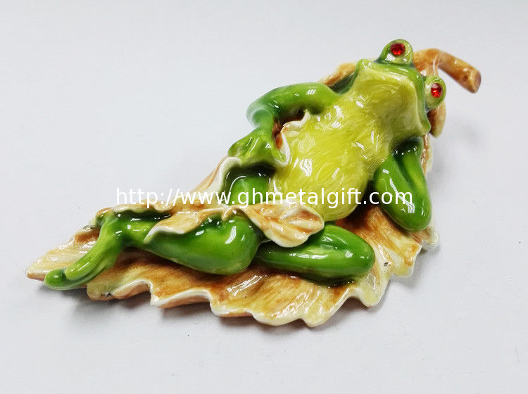 Frog enamel trinket jewelry box frog shape fancy jewelry gift box for Jewerly
