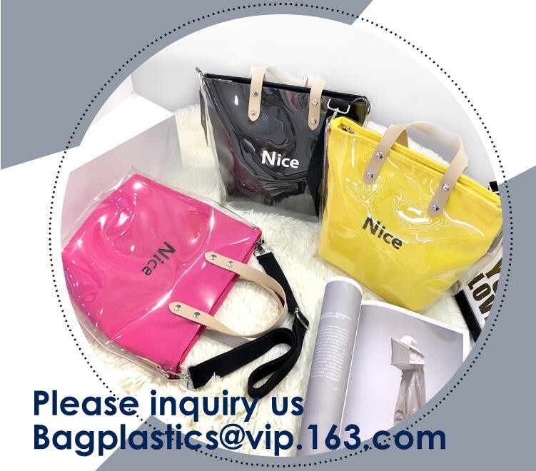Fashion Ladies Rainbow Hologram Laser PVC Handbag Beach Shoulder Bag Shopping Tote Bag For Women