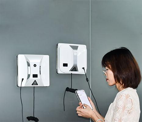 2500Pa Suction aborb App-Controlled Fine Filtration Window Cleaning Robot for Home