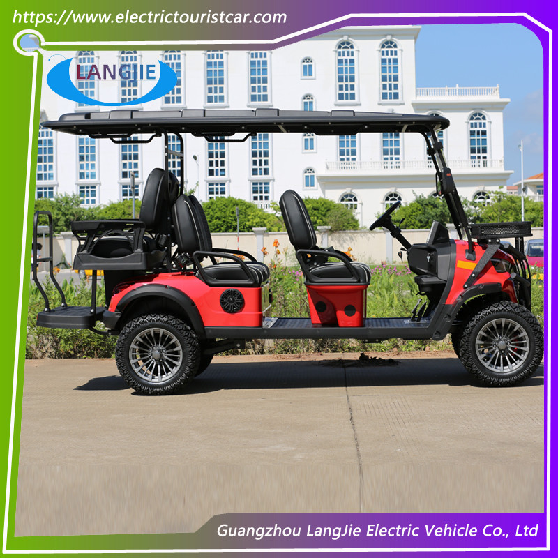 High Performance 5KW AC Motor Off-Road Electric Hunting Cart 6 Seats Lifted Golf Cart