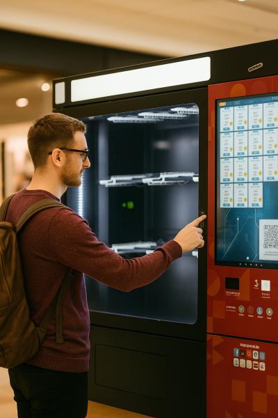 Automated Clothes Vending Machine with Customizable Hanging Slots Multiple