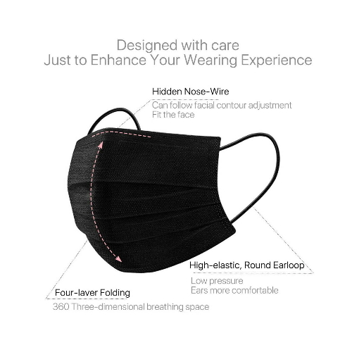 Manufacturer mask supplier Disposable 3 layers color black face mask EN14683 medical surgical face mask