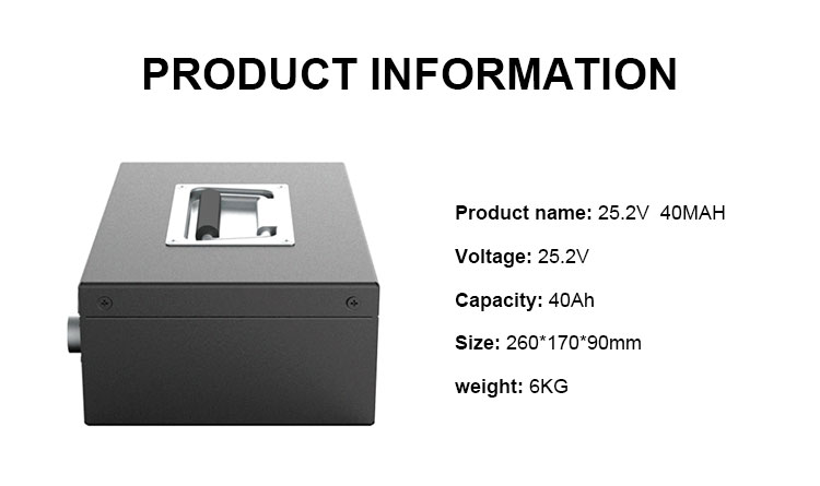 Custom 18650 24V Lithium Iron Phosphate Battery Pack 25.2v 40ah