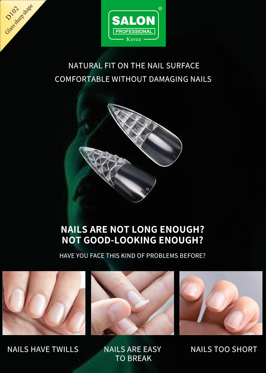 Ladder Shape Nail Tips Long Half Cover Ballerina False Nails With Highly Effective Nail Art Beauty