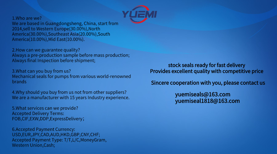 Submersible EPDM Xylem Flygt Mechanical Seal FS- MUN-35 12mm