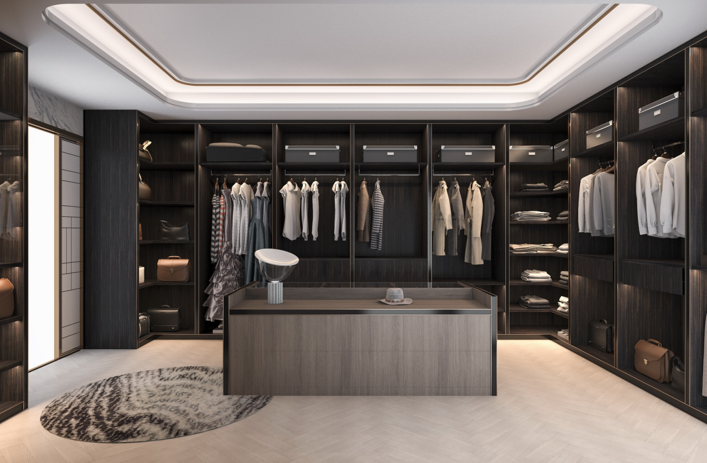 Wood Style PANEL Big Corner Open Wardrobe Cabinet for Home Villa Hotel Apartment Bedroom