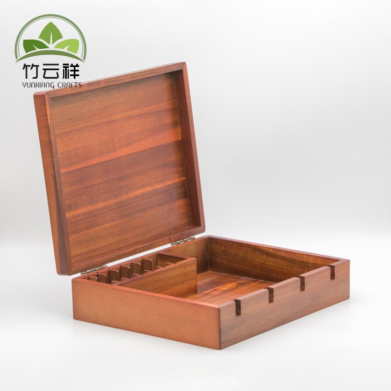 Red-print Acacia Wooden Homeowner's DIY Tool Kit Toolbox Organizer gift for Father's Day custom home decoration