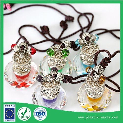 Quality DIY hang style reuse glass perfume bottle 4 ml for car using for sale