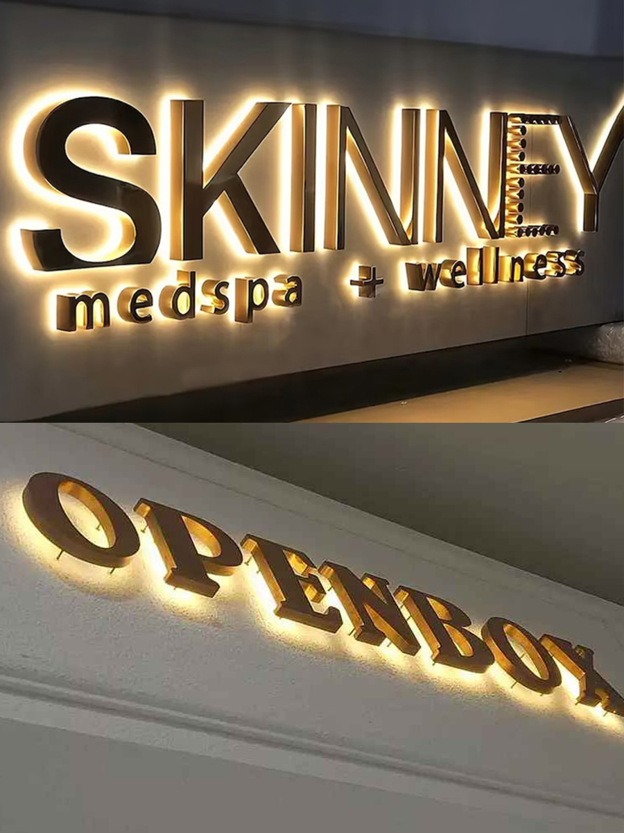 Custom Outdoor Backlit Logo LED Sign Light House Numbers Business 3D Illuminated Letters