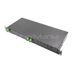 1U 19" Rack Mount Optical PLC Splitter With 1×2 SC APC Connectors / Adapters