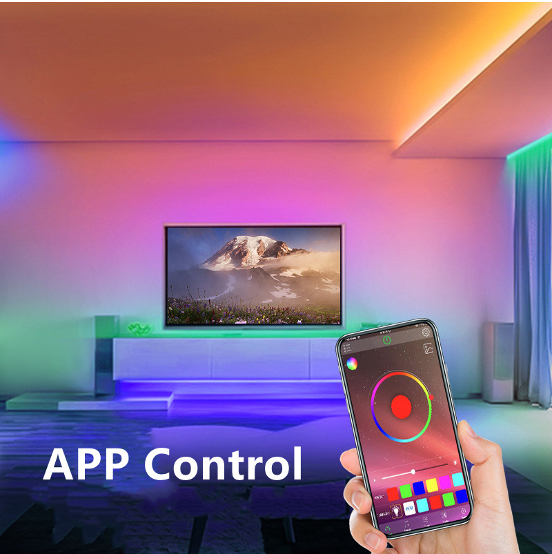 Bluetooth APP Control RGB LED Neon Strip Light 10ft With 16 Million DIY Colors Dimmer