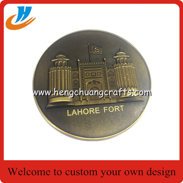 Custom 50mm 3mm thickness of gold coins for souvenirs sample acceptable