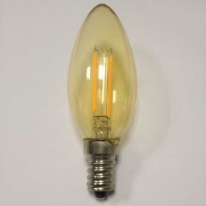  ETL UL LISTED DIMMABLE LED FILAMENT LED CANDELABRA BULB WITH 3WATT LED CHANDELIER E12 E14 AMBER GLASS Manufactures