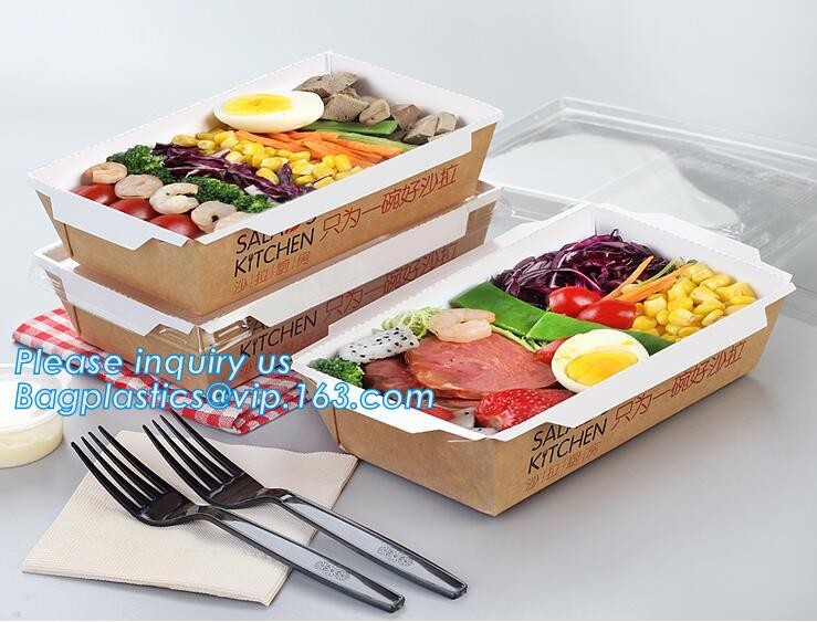 Cheap Cardboard foldable kraft paper lunch box with window,Lunch noodle fast food kraft paper box by customized logo pri