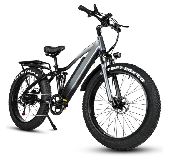 Fat Tire Electric Mountain Bikes For Adults 26 Inch 750W Motor 17Ah Lithium Battery