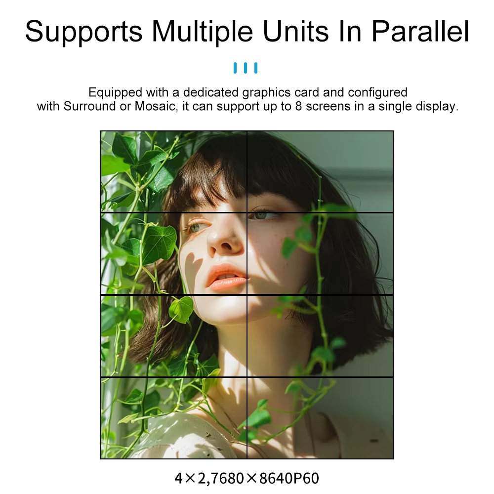 8K60 Multi-Screen Expander Video Wall Controller with 1 in 4 Out Signal