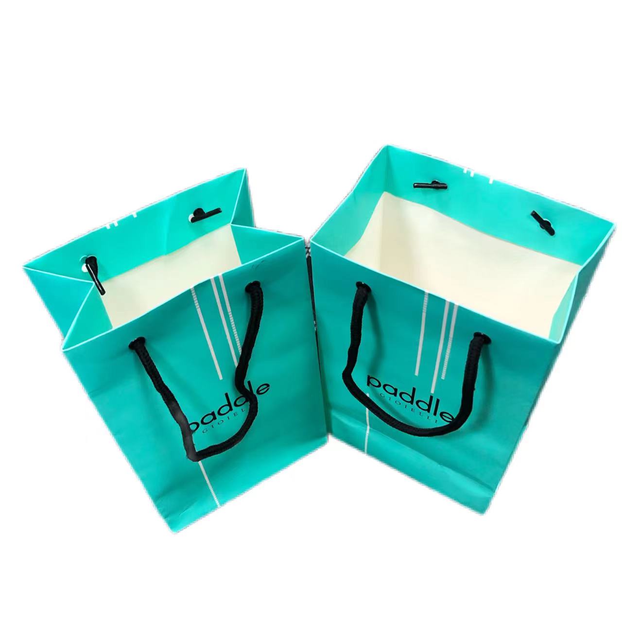 Luxury Matte Green Paper Gift Shopping Bag For Clothing Packaging